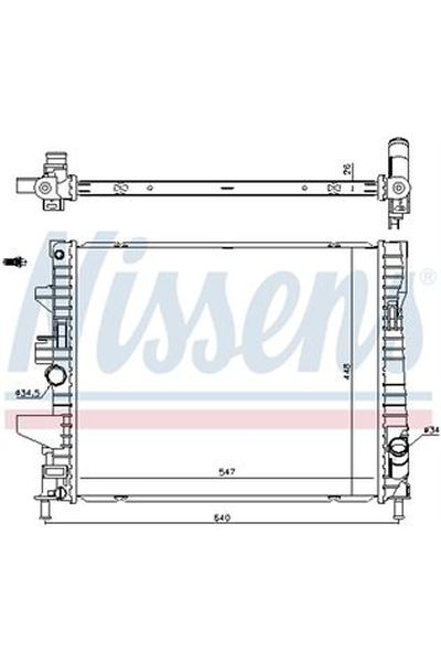 Radiatore, Raffreddamento motore NISSENS 123-606446