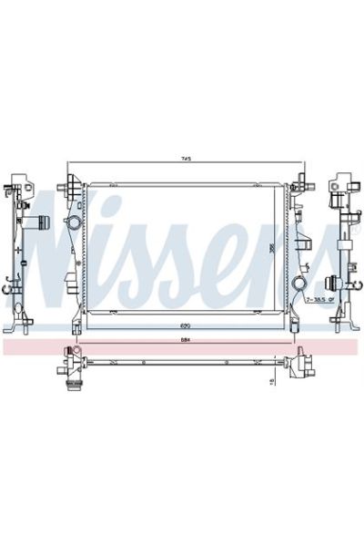 Radiatore, Raffreddamento motore NISSENS 123-606447