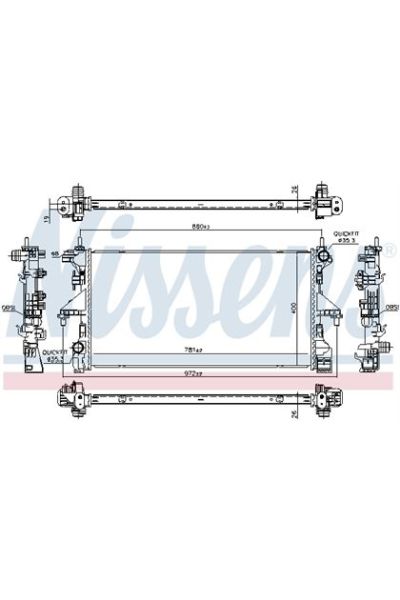 Radiatore, Raffreddamento motore NISSENS 123-606554