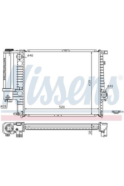 Radiatore, Raffreddamento motore NISSENS 123-60743A