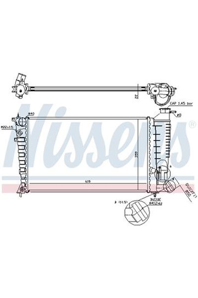 Radiatore, Raffreddamento motore NISSENS 123-61379