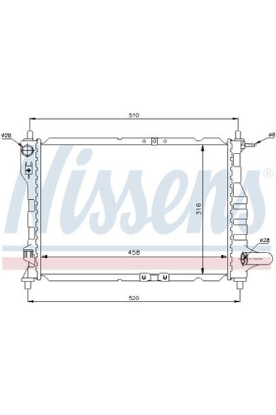 Radiatore, Raffreddamento motore NISSENS 123-61630