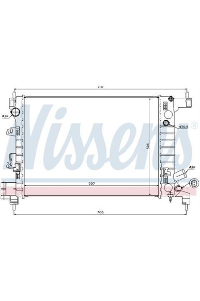 Radiatore, Raffreddamento motore NISSENS 123-61678