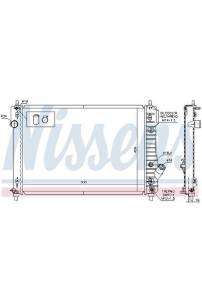 Radiatore, Raffreddamento motore NISSENS 123-616904