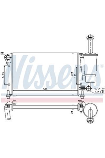 Radiatore, Raffreddamento motore NISSENS 123-617853