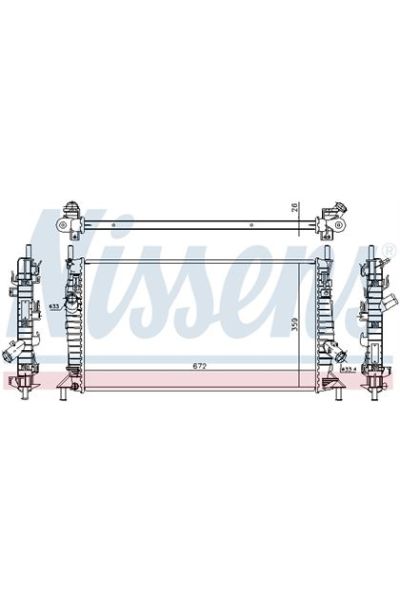 Radiatore, Raffreddamento motore NISSENS 123-62017A
