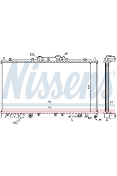 Radiatore, Raffreddamento motore NISSENS 123-62869A