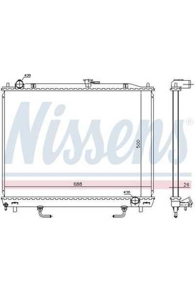 Radiatore, Raffreddamento motore NISSENS 123-628959