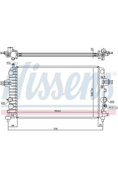 Radiatore, Raffreddamento motore NISSENS 123-63028A