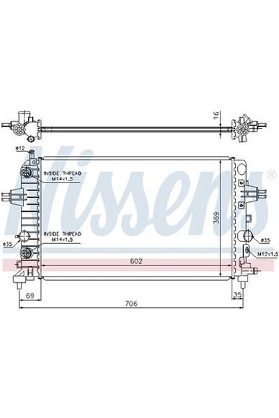 Radiatore, Raffreddamento motore NISSENS 123-630702