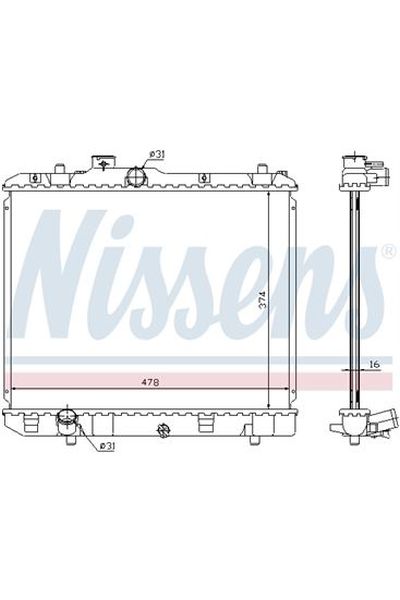 Radiatore, Raffreddamento motore NISSENS 123-630707