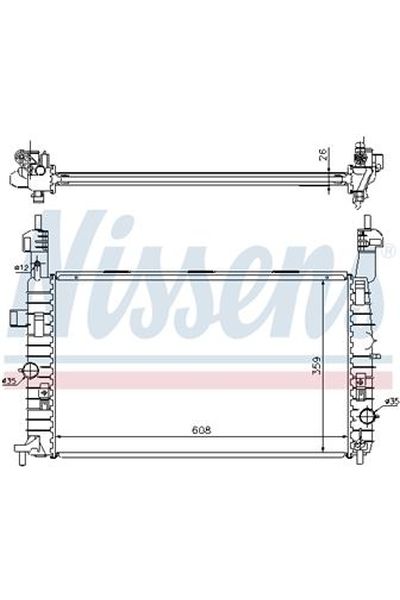 Radiatore, Raffreddamento motore NISSENS 123-63087A