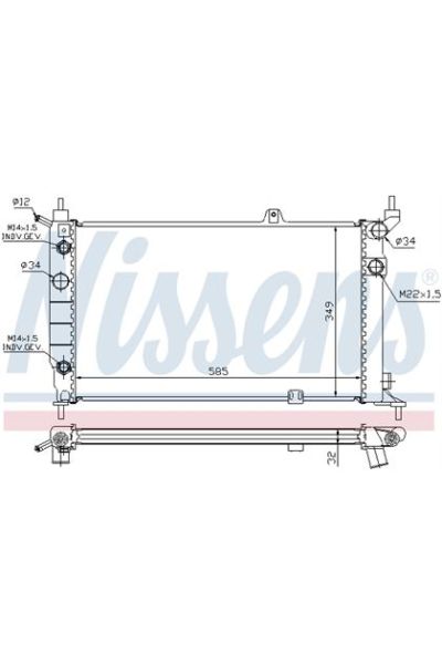 Radiatore, Raffreddamento motore NISSENS 123-63253A