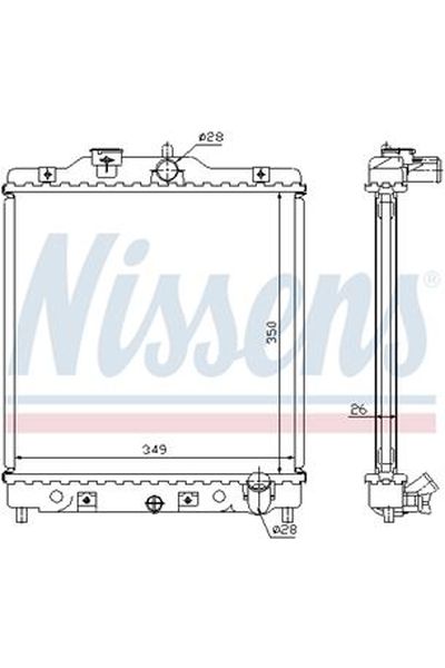 Radiatore, Raffreddamento motore NISSENS 123-63310A