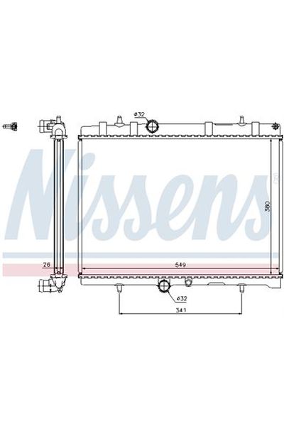 Radiatore, Raffreddamento motore NISSENS 123-63606A