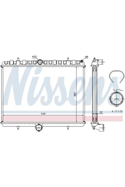 Radiatore, Raffreddamento motore NISSENS 123-63621A