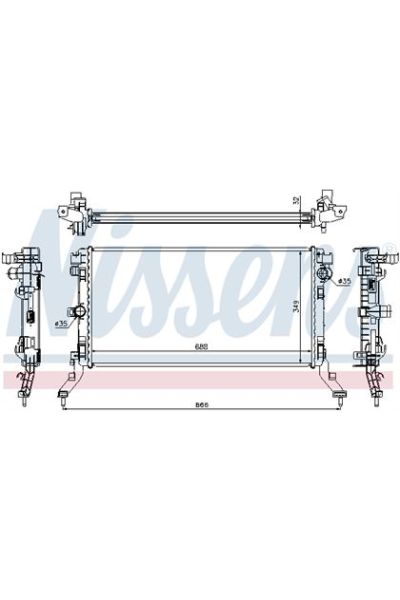 Radiatore, Raffreddamento motore NISSENS 123-637603