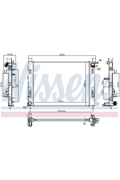 Radiatore, Raffreddamento motore NISSENS 123-637627