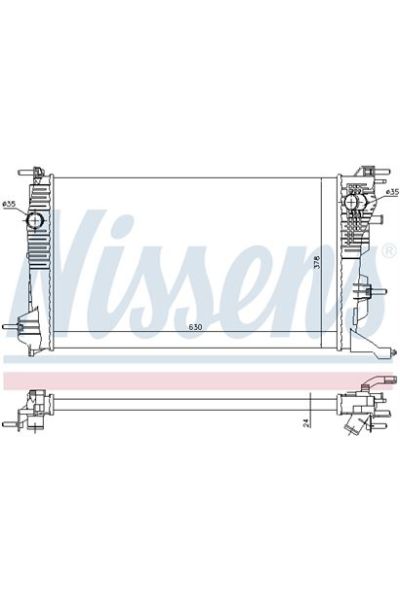 Radiatore, Raffreddamento motore NISSENS 123-637647