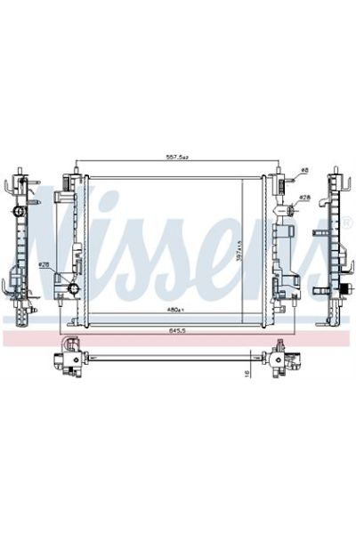 Radiatore, Raffreddamento motore NISSENS 123-637662