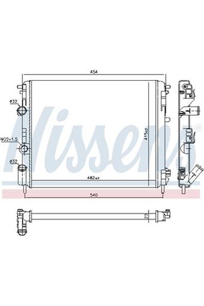 Radiatore, Raffreddamento motore NISSENS 123-637931