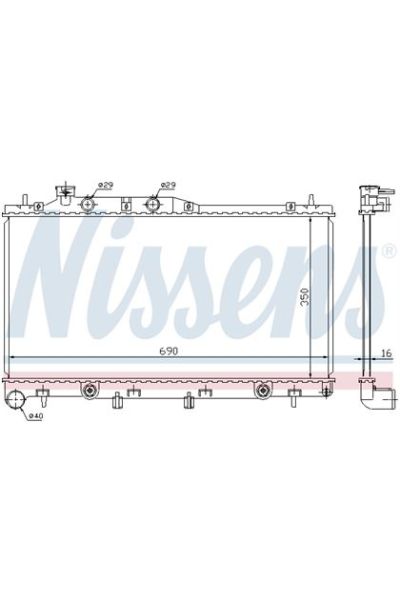 Radiatore, Raffreddamento motore NISSENS 123-64115