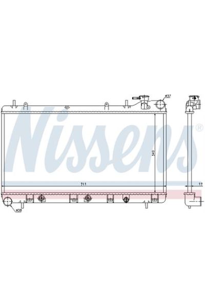 Radiatore, Raffreddamento motore NISSENS 123-64186