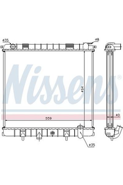 Radiatore, Raffreddamento motore NISSENS 123-64302A