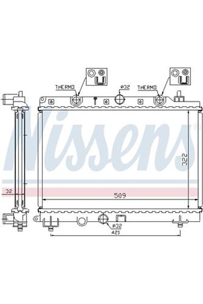 Radiatore, Raffreddamento motore NISSENS 123-64304A