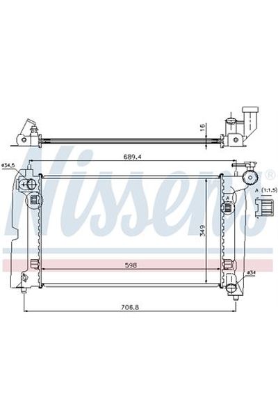 Radiatore, Raffreddamento motore NISSENS 123-64646A