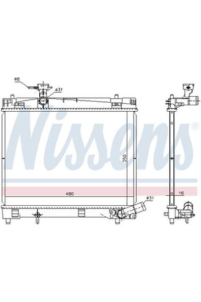 Radiatore, Raffreddamento motore NISSENS 123-646868