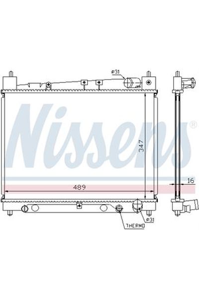 Radiatore, Raffreddamento motore NISSENS 123-64798