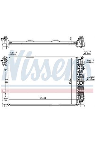 Radiatore, Raffreddamento motore NISSENS 123-67162