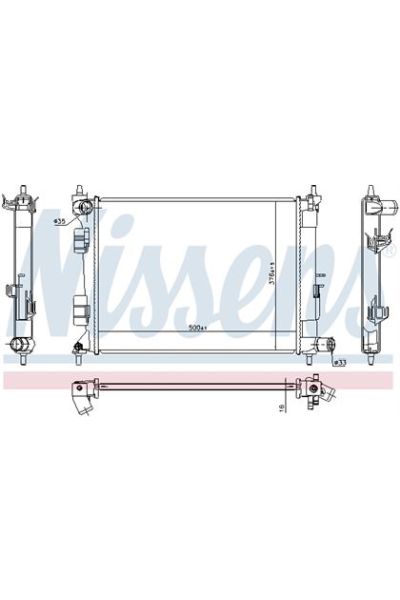 Radiatore, Raffreddamento motore NISSENS 123-675072