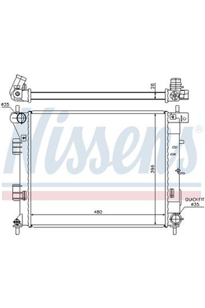 Radiatore, Raffreddamento motore NISSENS 123-67607