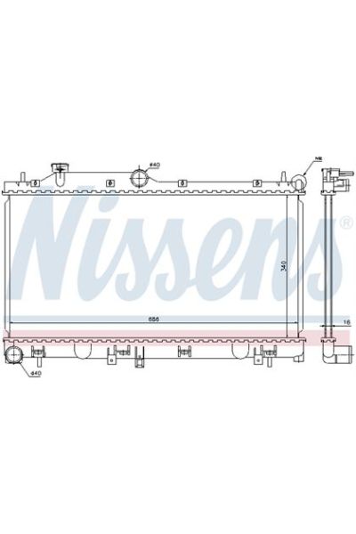 Radiatore, Raffreddamento motore NISSENS 123-67723