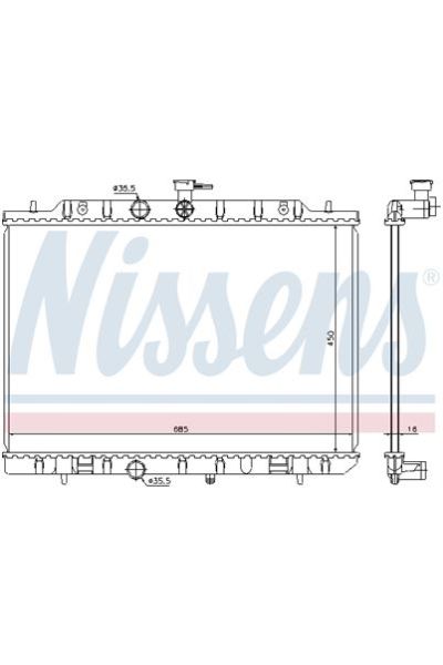 Radiatore, Raffreddamento motore NISSENS 123-68724