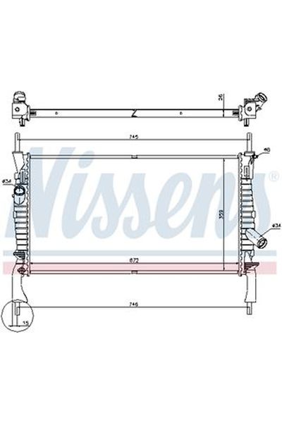 Radiatore, Raffreddamento motore NISSENS 123-69225