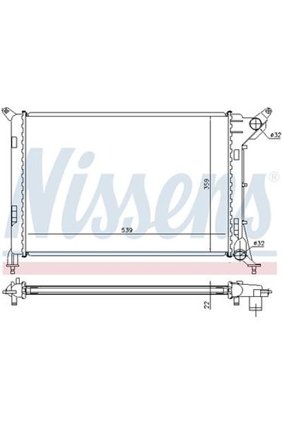 Radiatore, Raffreddamento motore NISSENS 123-69702A