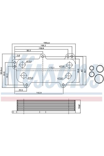 Radiatore olio, Olio motore NISSENS 123-90684