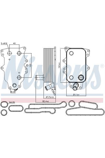 Radiatore olio, Olio motore NISSENS 123-90737