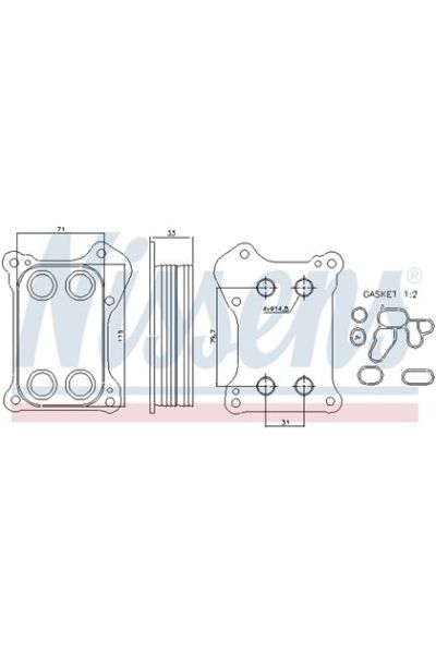 Radiatore olio, Olio motore NISSENS 123-90739