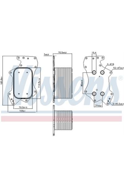 Radiatore olio, Olio motore NISSENS 123-90911