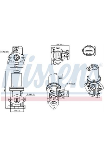 Valvola ricircolo gas scarico-EGR NISSENS 123-98308