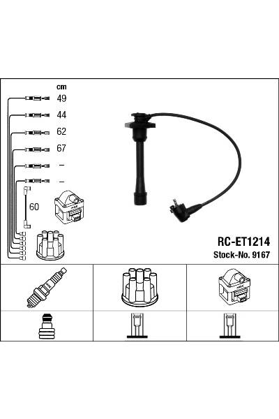 Set di cavi di accensione ngk 15-9167