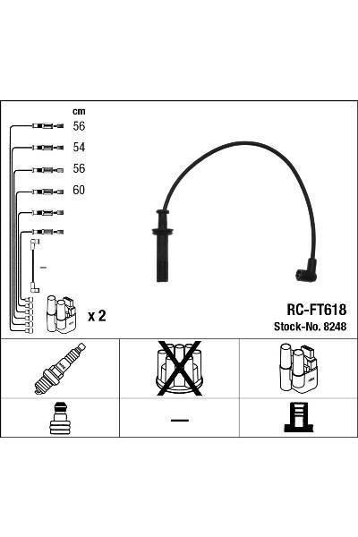 Set di cavi di accensione ngk 15-8248