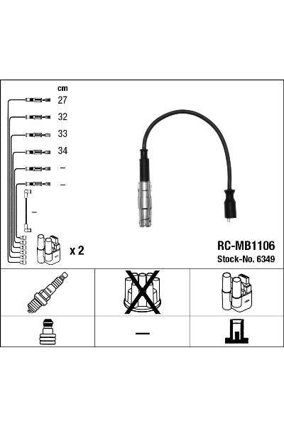 Set di cavi di accensione ngk 15-6349