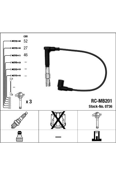 Set di cavi di accensione ngk 15-0736