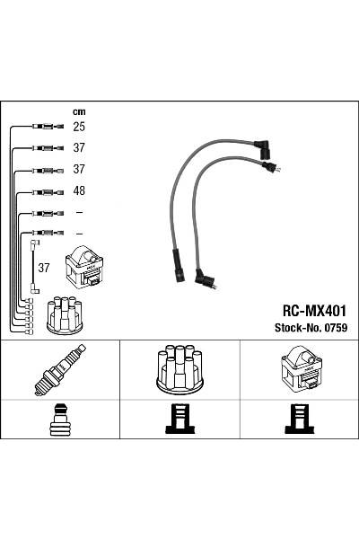 Set di cavi di accensione ngk 15-0759