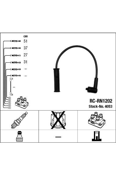 Set di cavi di accensione ngk 15-4053